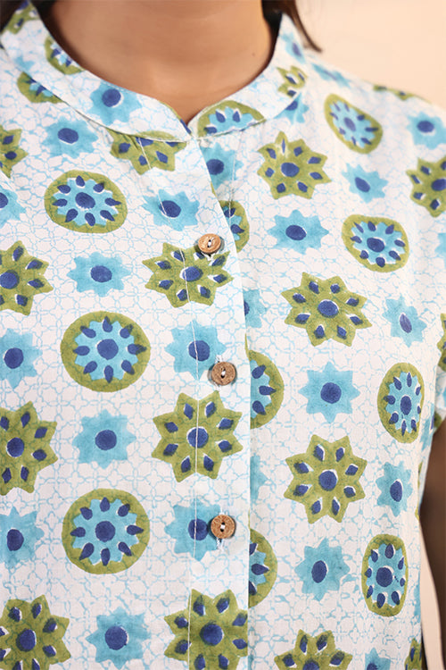 Shuddhi White And Blue Shirt