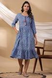 Shuddhi Cyan Blue Tier Dress