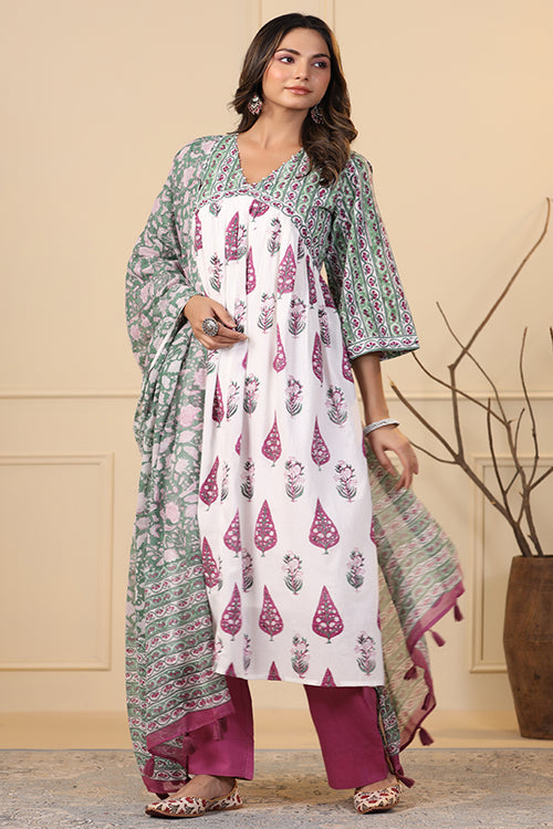 Shuddhi White Kurta Dupatta 2-Piece Set
