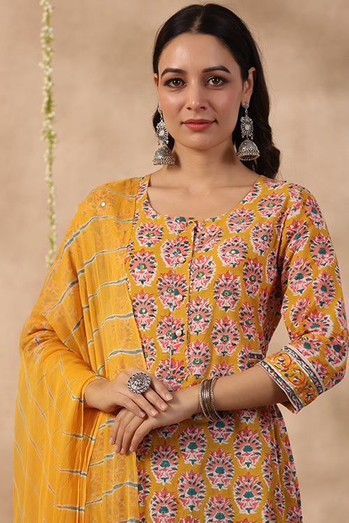 Shuddhi Yeallow And Blue 2 Piece Set