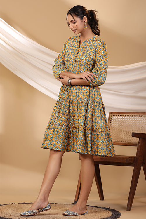 Shuddhi Dandellion Button Down Tier Dress