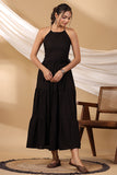 Shuddhi Jade Black Halterneck Long Dress