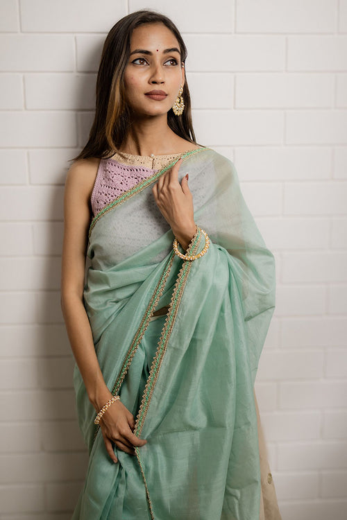 Samoolam Mint & Ivory Lavanya handwoven sarees