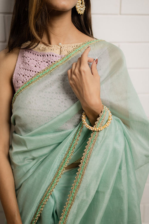Samoolam Mint & Ivory Lavanya handwoven sarees