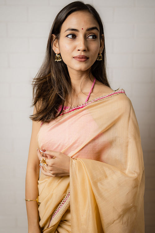 Samoolam Champagne & Blush Lavanya handwoven sarees