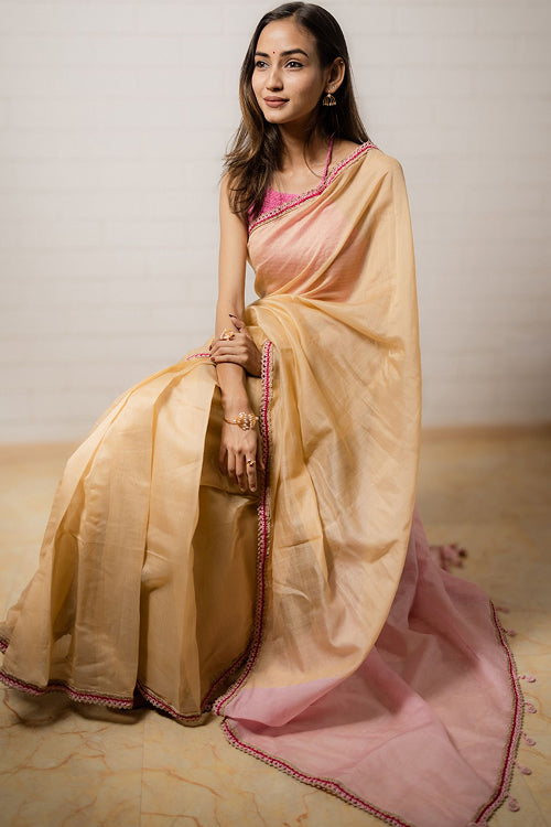 Samoolam Champagne & Blush Lavanya handwoven sarees