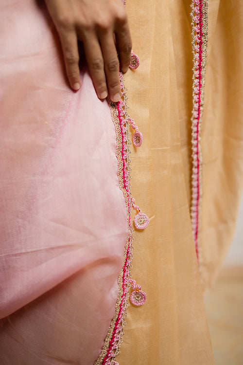 Samoolam Champagne & Blush Lavanya handwoven sarees
