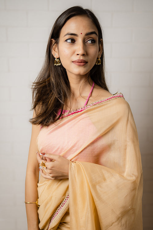 Samoolam Champagne & Blush Lavanya handwoven sarees
