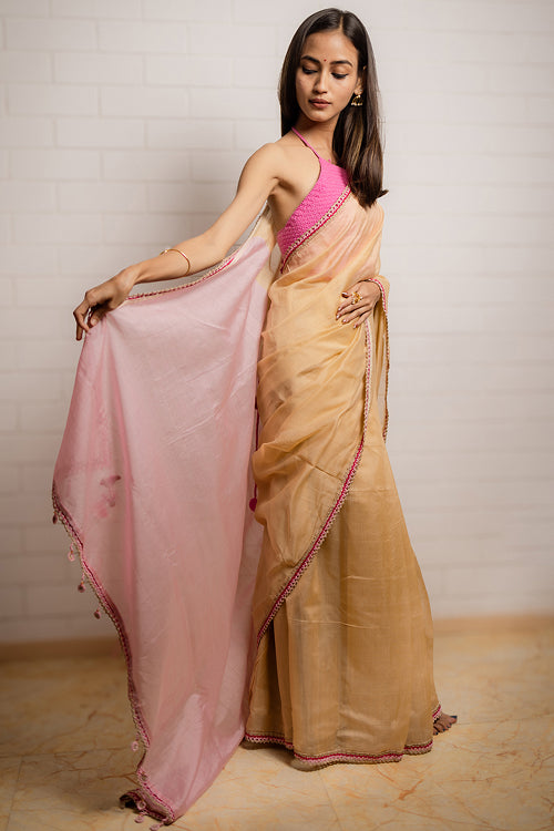 Samoolam Champagne & Blush Lavanya handwoven sarees