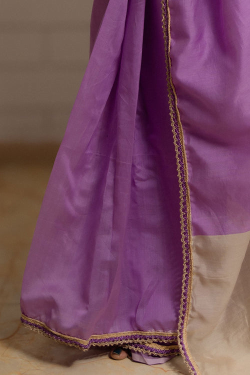 Samoolam Lavender & Champagne Lavanya handwoven sarees