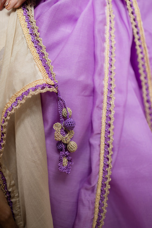 Samoolam Lavender & Champagne Lavanya handwoven sarees
