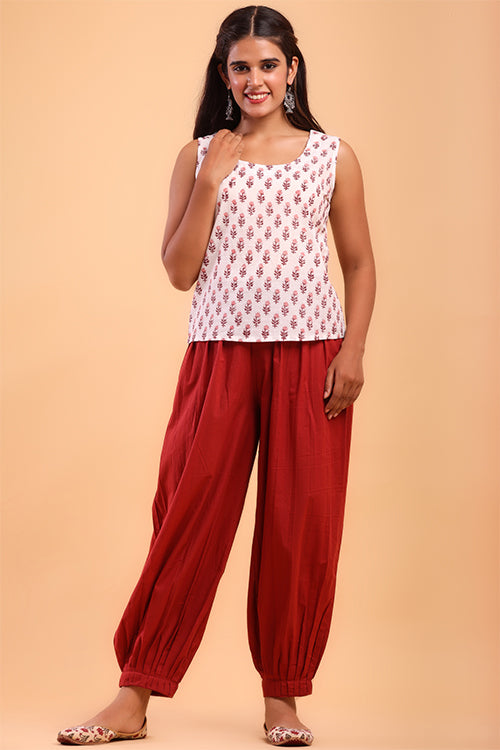 Shuddhi Vermillion Red Afghani Pant