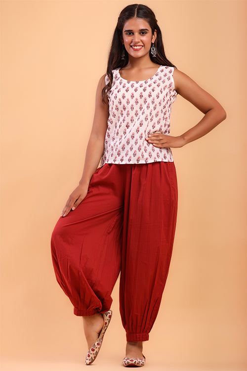 Shuddhi Vermillion Red Afghani Pant