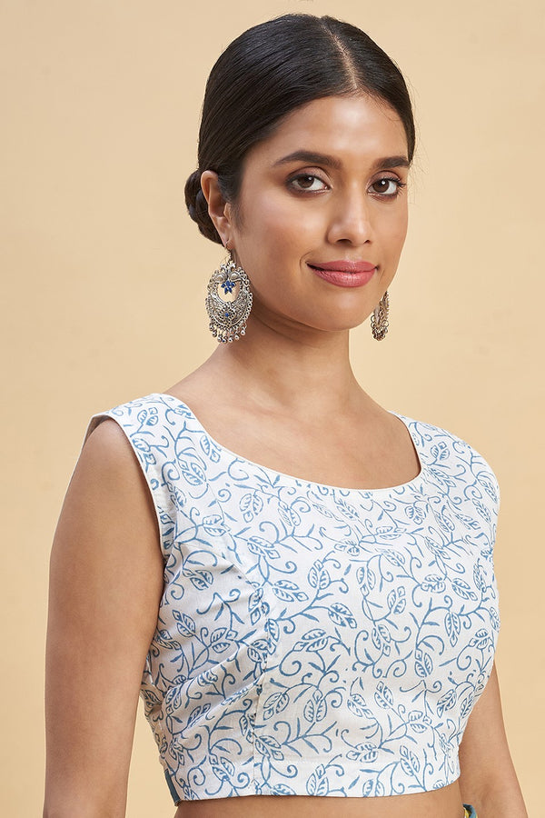 Sooti Syahi "Crab In Yellow" Block Printed Cotton Saree