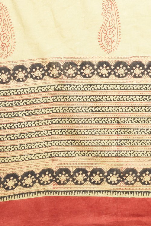 Sooti Syahi "Liberica" Handblock Print Mul Cotton Saree