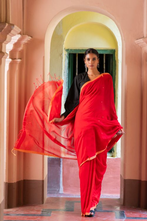 TICH Soft & Light. Handwoven Bengal Cotton Saree - Rang Dhara