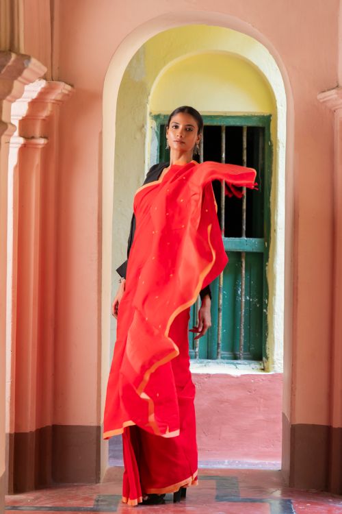 TICH Soft & Light. Handwoven Bengal Cotton Saree - Rang Dhara