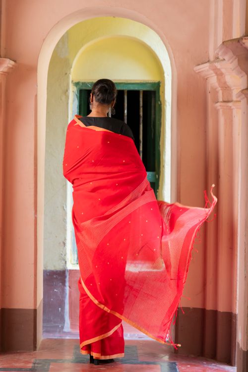 TICH Soft & Light. Handwoven Bengal Cotton Saree - Rang Dhara