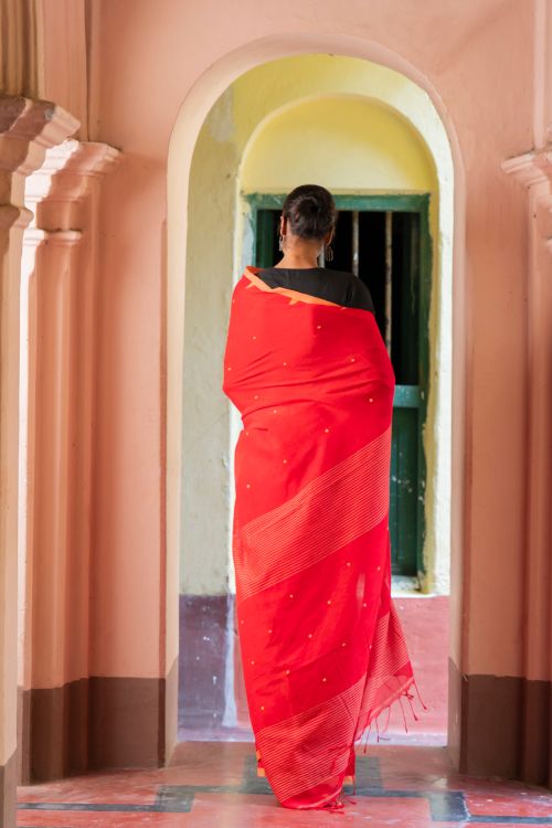 TICH Soft & Light. Handwoven Bengal Cotton Saree - Rang Dhara