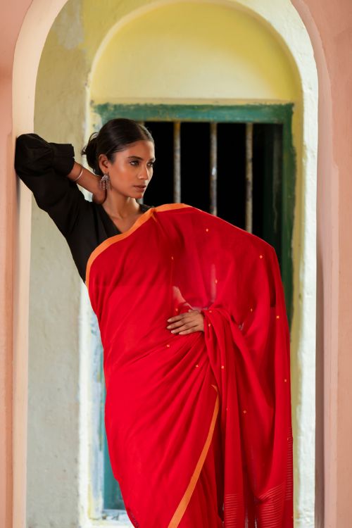 TICH Soft & Light. Handwoven Bengal Cotton Saree - Rang Dhara