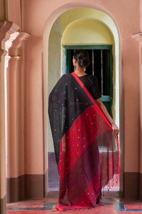 TICH Soft & Light. Handwoven Bengal Cotton Saree - Raat Baheli