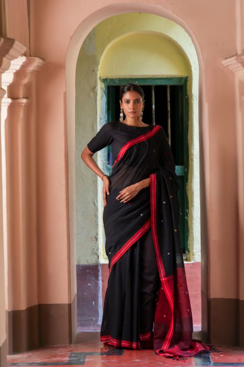 TICH Soft & Light. Handwoven Bengal Cotton Saree - Raat Baheli