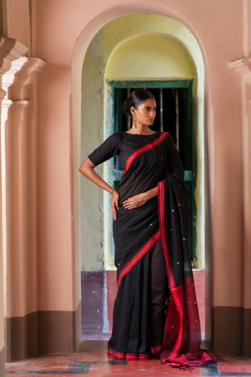TICH Soft & Light. Handwoven Bengal Cotton Saree - Raat Baheli