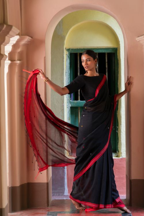 TICH Soft & Light. Handwoven Bengal Cotton Saree - Raat Baheli