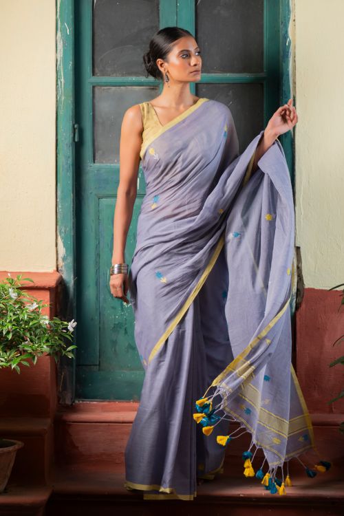 TICH Soft & Light. Handwoven Bengal Cotton Saree - Ashleaf