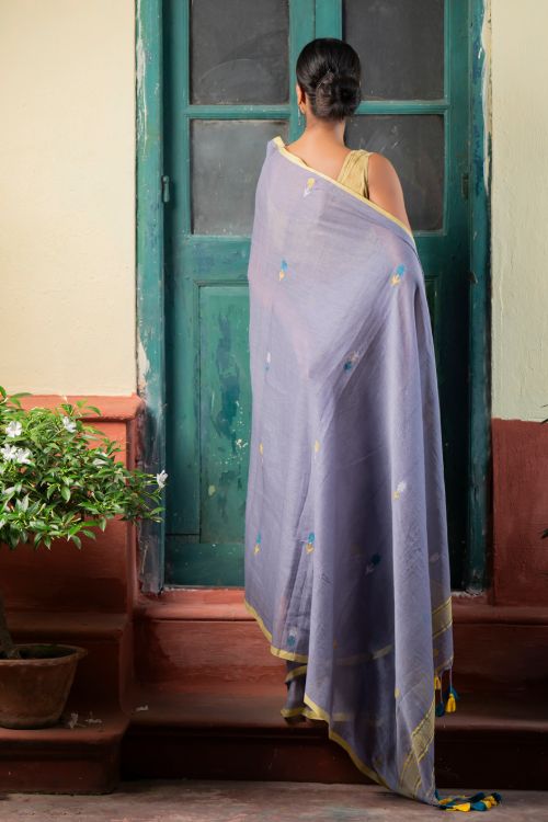 TICH Soft & Light. Handwoven Bengal Cotton Saree - Ashleaf