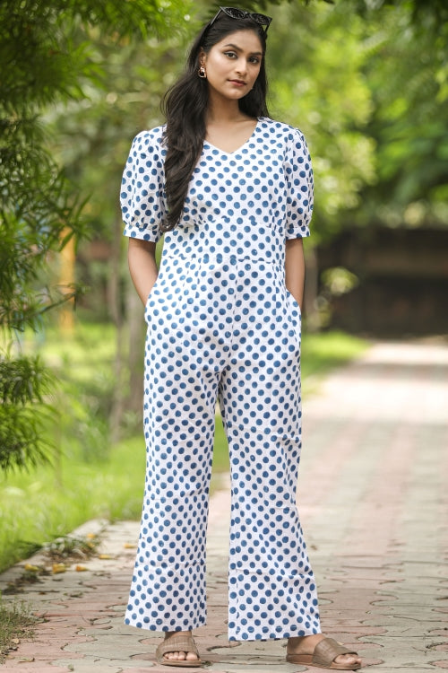Sooti Syahi Blueberries Hand Block Printed  Jumpsuit