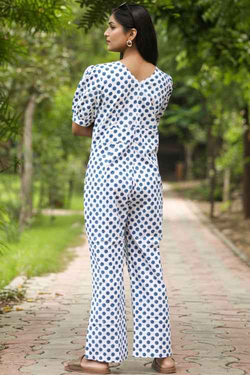 Sooti Syahi Blueberries Hand Block Printed  Jumpsuit