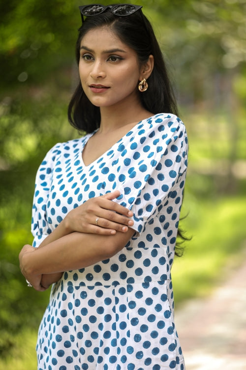 Sooti Syahi Blueberries Hand Block Printed  Jumpsuit