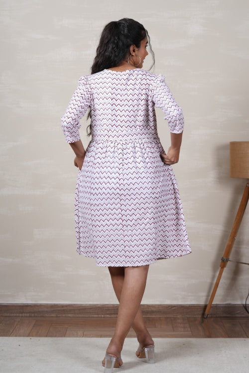 Sooti Syahi Lycoris Lane Hand Block Printed Cotton Dress