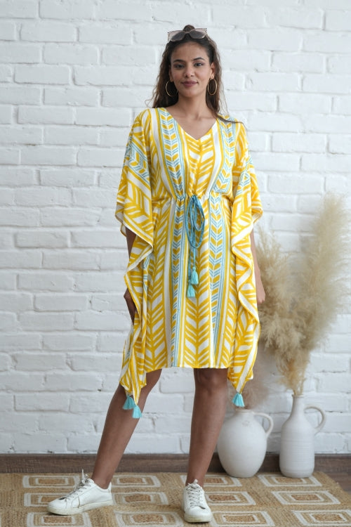 Sooti Syahi Sweet Swrills Hand Block Printed Kaftan