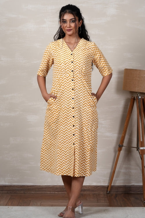 Sooti Syahi Merida Hand Block Printed Dress