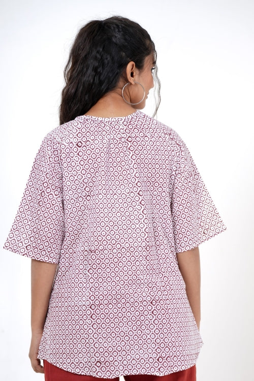Sooti Syahi Bloom Bliss Hand Block Printed Top