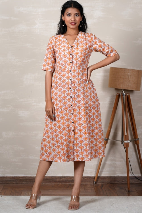 Sooti Syahi Belle Hand Block Printed Dress