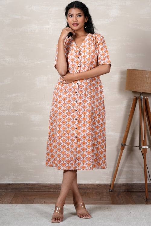 Sooti Syahi Belle Hand Block Printed Dress