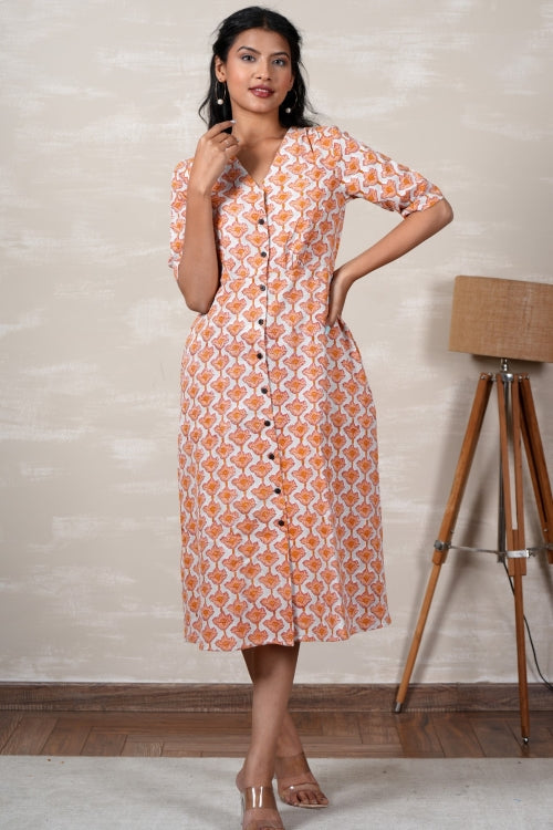 Sooti Syahi Belle Hand Block Printed Dress
