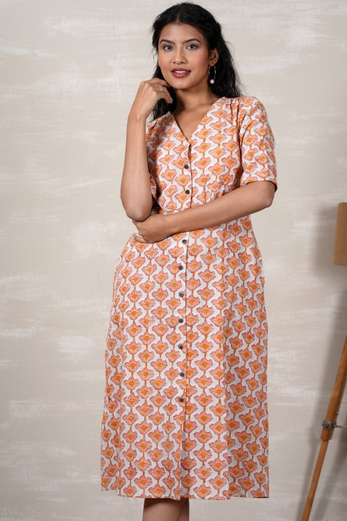 Sooti Syahi Belle Hand Block Printed Dress
