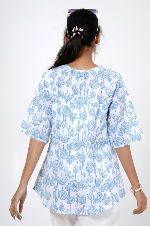 Sooti Syahi Lavish Lily Hand Block Printed Top