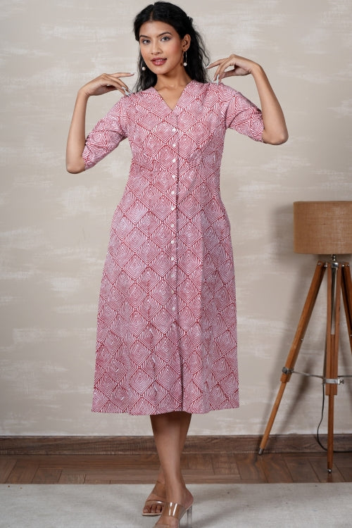 Sooti Syahi Aurora Hand Block Printed Dress