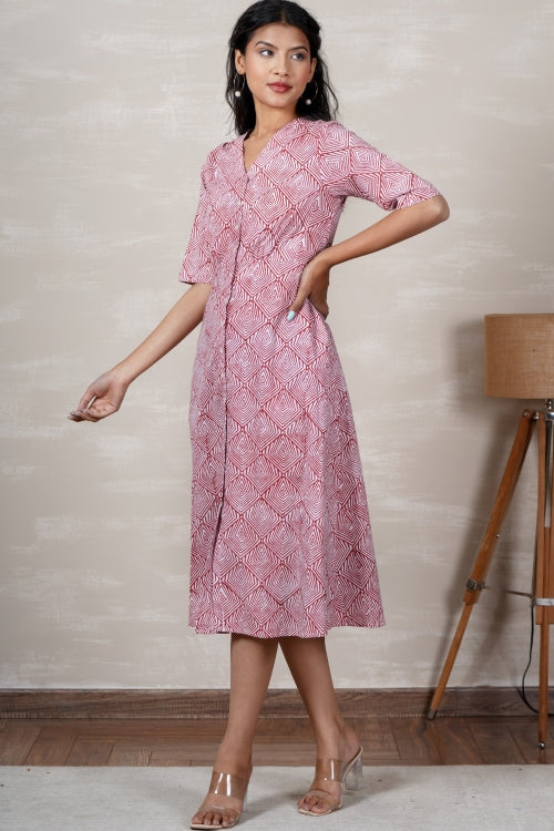Sooti Syahi Aurora Hand Block Printed Dress