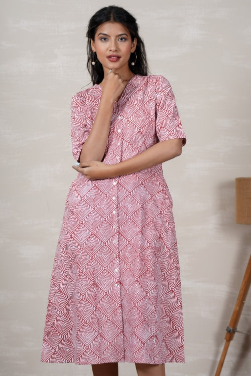 Sooti Syahi Aurora Hand Block Printed Dress