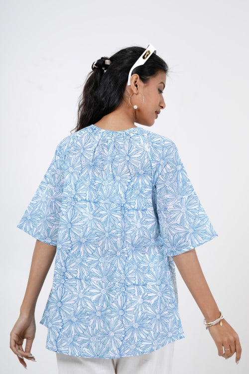 Sooti Syahi Floral Fusion Hand Block Printed Top