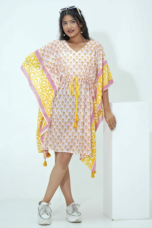Sooti Syahi Fruity Frenzy Hand Block Printed Kaftan
