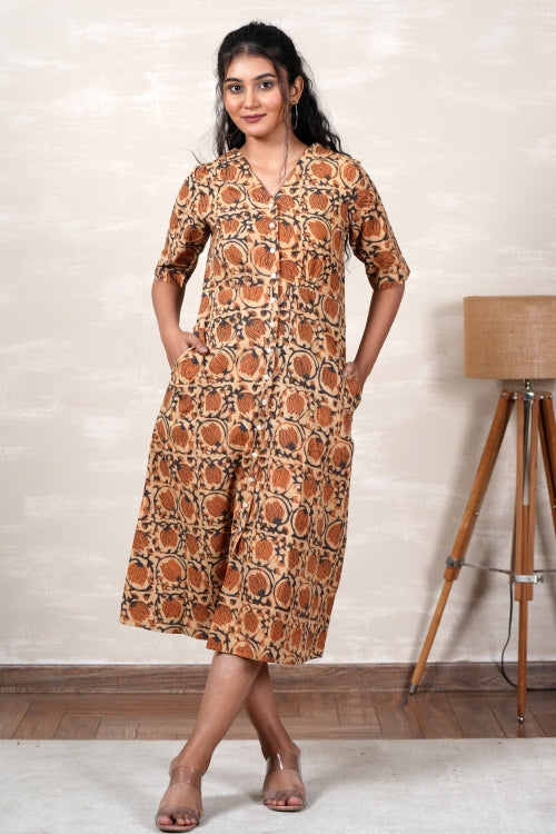 Sooti Syahi Mulan Hand Block Printed Dress
