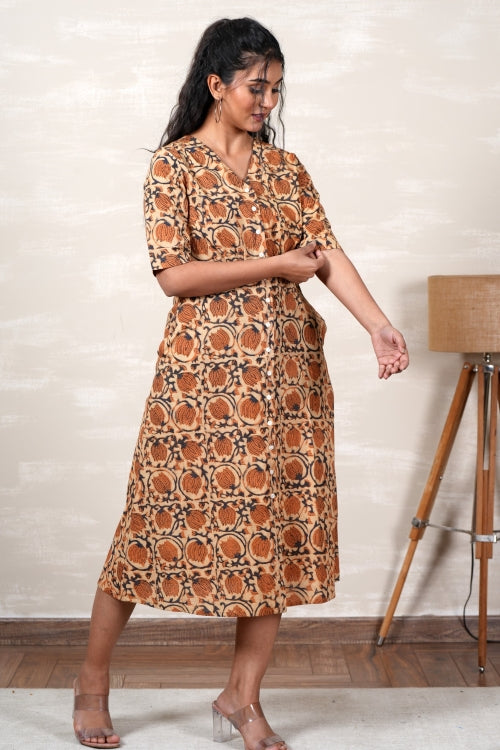 Sooti Syahi Mulan Hand Block Printed Dress