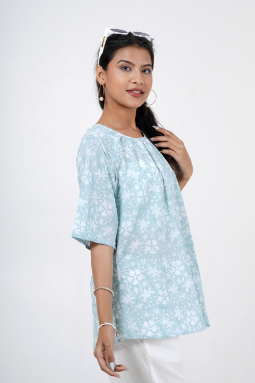Sooti Syahi Meadow Melody Hand Block Printed Top
